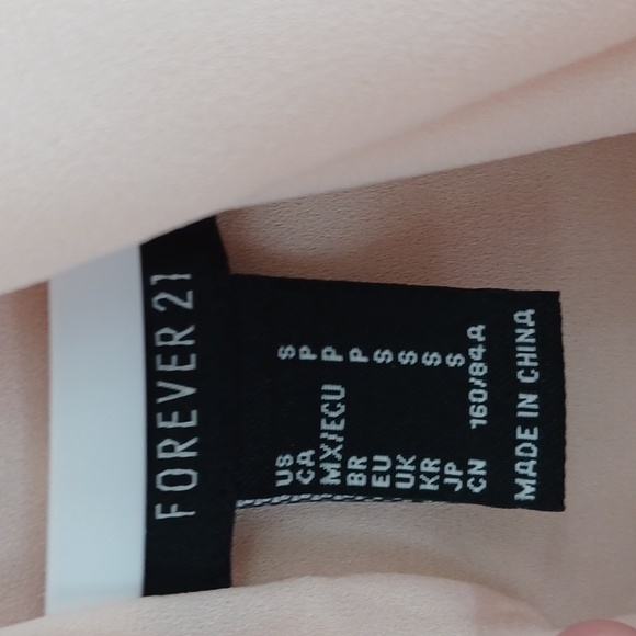 Forever 21 Pink Long Sleeve Tie Front Blouse - Picture 3 of 4